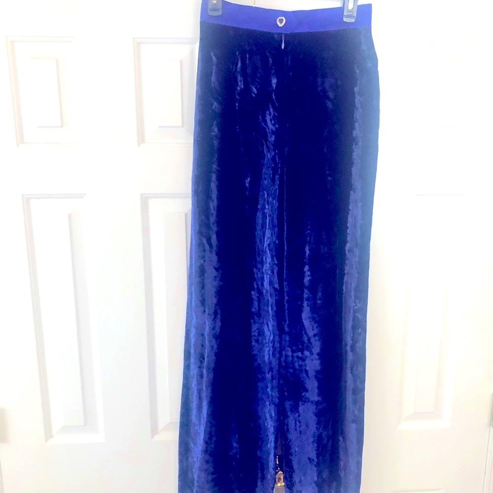 VINTAGE ESCADA Margarita Ley velvet flare leg with rhinestone heart pants